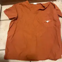 Unisex Texas longhorns orange white scrub top