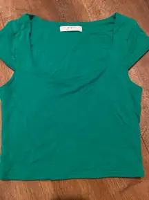  Green Scoop Neck Baby Tee