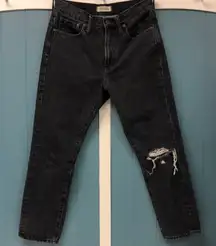 Madewell The Perfect Vintage‎ cropped Jeans women’s sz 27 black acid washed look