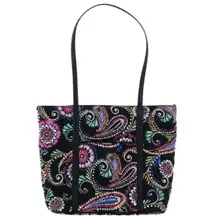 Vera Bradley Bandana Swirl Small Trimmed Vera Tote Bag