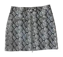BlankNYC Snakeskin Faux Leather Mini Skirt Zip Front Edgy‎ Streetwear 26