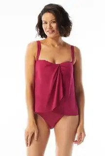 Coco Reef Contours Clarity Bandeau Tankini Top Deep Fuschia Pink 14/38C
