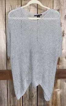 Bcbg Gray Glitter Knit Sweater Poncho - Size Medium