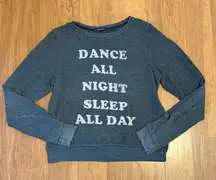 WILDFOX Jumper Pullover Crewneck Sweater Grey Dance All Day Large