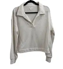 Colsie Cream Multicolor Collared Lounge Sweatshirt