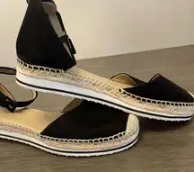 NWOT Nordstrom Closed toe wedge suede leather women's shoes size 41 (10) Black