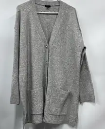 Talbots Plus 1x Light Gray Cardigan Sweater wool alpaca button up pearl buttons