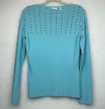 Metal Studded Sweater Long Sleeves Sz L