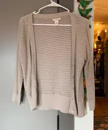 Sundance Light Grey Cable Knit Sweater 3/4 Sleeve Size Small