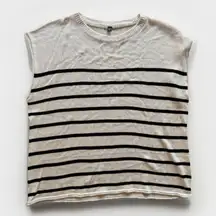 Sleeveless Striped Sweater Vest Knit Top Womens Size Large Preppy Casual Layer