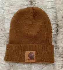 Brown Knit Cuffed Beanie