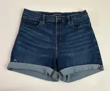 Calvin Klein Jeans Women’s Denim Shorts Size 8 Cuffed Blue Mid Rise Stretch