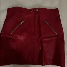 Shinestar Red Mini Skirt with Zipper Accents