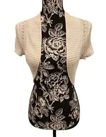 Arizona Jean Co Cropped Crochet Sweater Knit Juniors Sz Medium Boho Bohemian