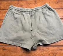 Aeropostale Women Sage Green Sweat Shorts Elastic Waist Drawstring Pocket Size M