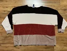 Buckle Daytrip Sweater Womens Medium Long Sleeve V Neck Chenille Striped‎ Color