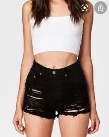 Black Distressed Shorts