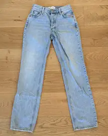Denim Forum Jeans The 90's Joni Lo Rise Loose Size 23 Blue