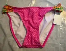 Women’s Medium Pink Polka Dot Hula Honey Swim Bikini Bottom NWT