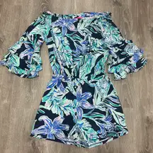 Lilly Pulitzer Calla Printed Off-The-Shoulder High Tide Romper