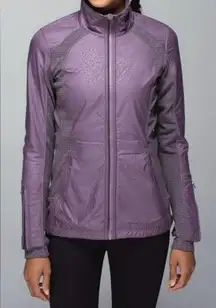 Lululemon Rebel Runner Jacket Heathered Black/Purple Fog Size 4