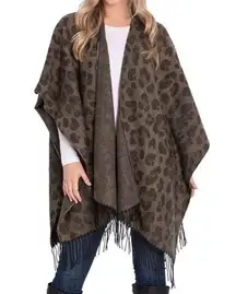 Woolrich leopard blanket shawl poncho super soft!