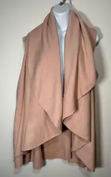 Sleeveless Shawl Vest Cardigan Pink Soft Flowy Lagenlook One Size Fits Most