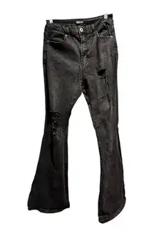 Redfox Women's Distressed Black Jeans