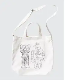 Uniqlo KAWS + Andy Warhol 2-Way Tote Bag in Off White
