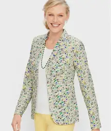 Talbots 14 Cotton Ditzy Floral Blazer