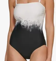 Calvin Klein NWT Womens Printed Removable Strap One-Piece‎ Swimsuit 4 S