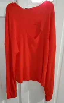 LNA‎ | NWT Women’s 1X Tomato Ribbed Top Sweater Cut Out