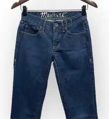 Madewell Super Low Rise Slim Cropped Jeans with Side Zip in Dark Wash size 24