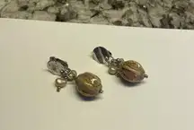 Ceramic Bead Dangle Drop Clip On Clip-on Earrings