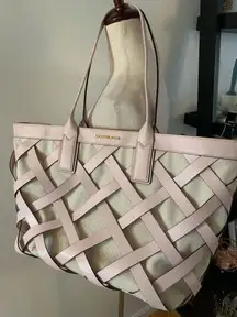 Michael Kors pink tote medium to large 17x10x5