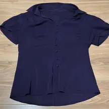 Women’s blue/purple short sleeved button up size medium