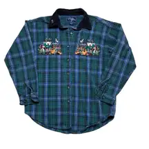 90s Vintage Plaid Teddy Bear Embroidered Quizz Again Women’s Button Down Medium