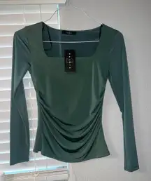 Boutique Long Sleeve Square Neck Top