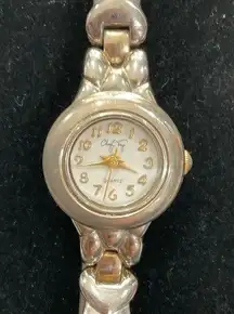 VINTAGE CHERYL TIEGS SILVER TONE GOLD TONE LINK WATCH