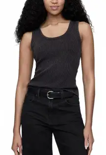 Gap Rib Scoop Tank Top NWT Washed Black Small