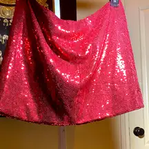 Astr Red Sequin Mini Skirt