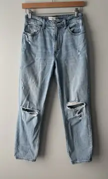 Abercrombie &‎ Fitch The Mom High Rise Curve Love Distressed Jeans Size 26/2