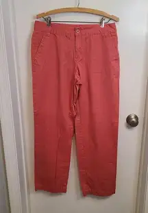Garnet Hill Womens Pants Coral Size 10 Petite Chino Mid Rise Straight 100%Cotton