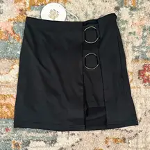 Princess Polly black mini skort with silver rings