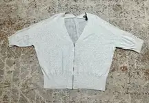 Lane Bryant Light Heather Grey Sheer Back Zip Front Cardigan Sweater size 18/20