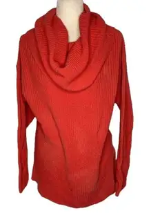 Vintage Newport News Cowl Neck Sweater S Coral Oversized Pullover Long Sleeve