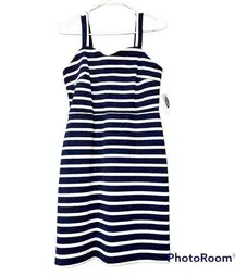 Old Navy size small bodycon dress blue white striped sweetheart neckline new NWT