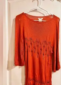 Esley Orange Crochet Top