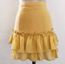 RUFFLE YELLOW MINI SKIRT SMALL