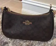 Coach Black and Brown signature canvas Teri 